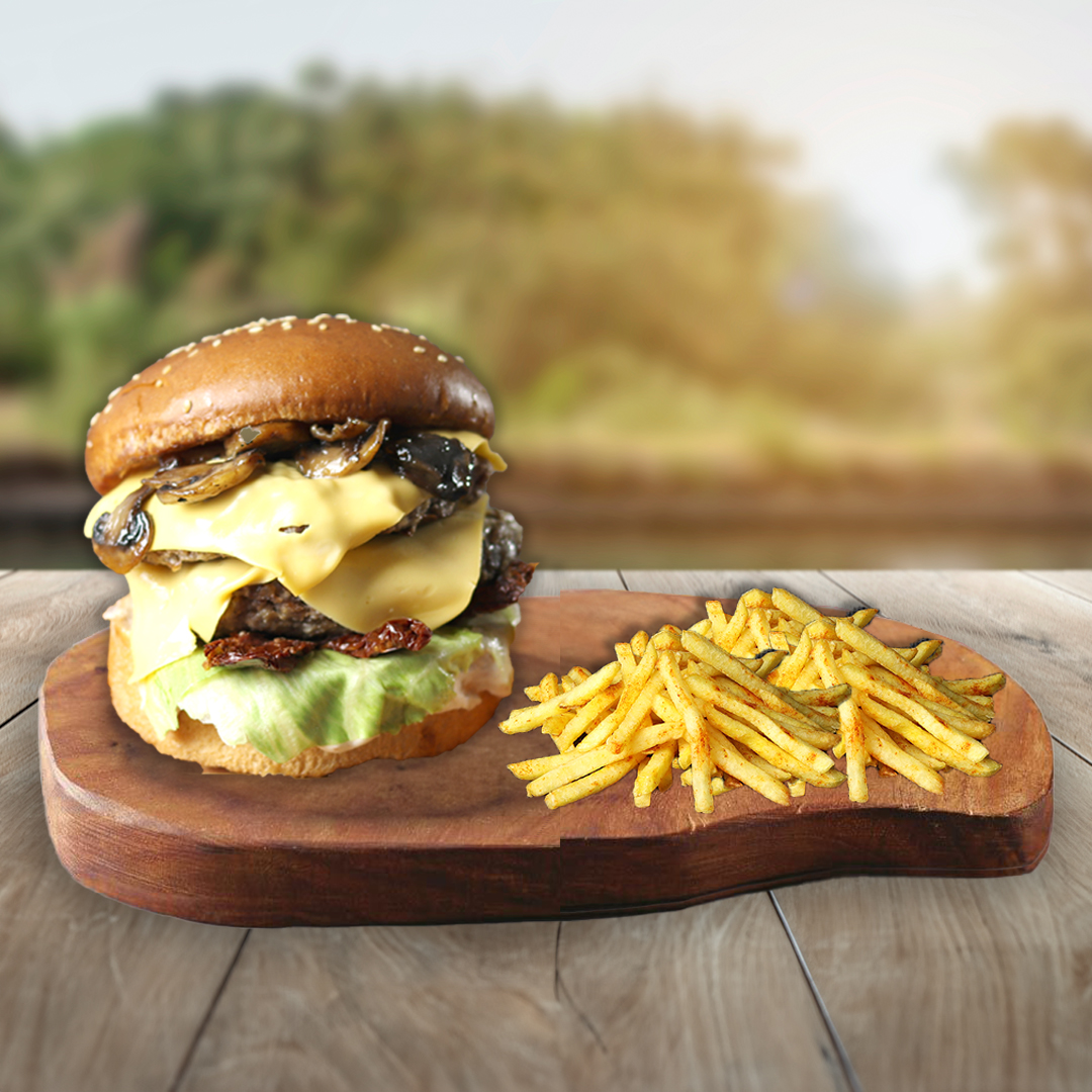Double Mushroom Cheese Burger